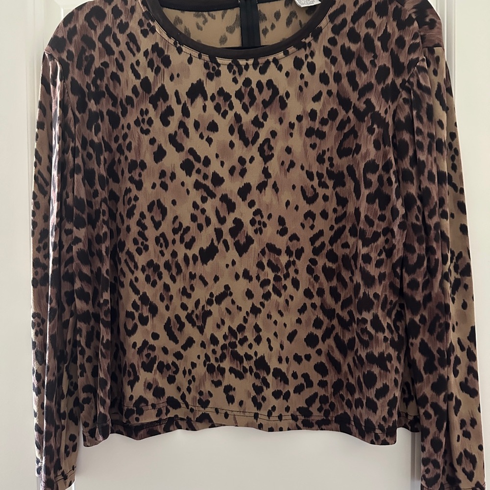 Worth Leopard Print Long Sleeve Top